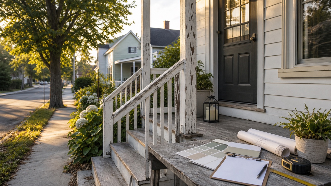 Older New York home with renovation potential and planning materials
